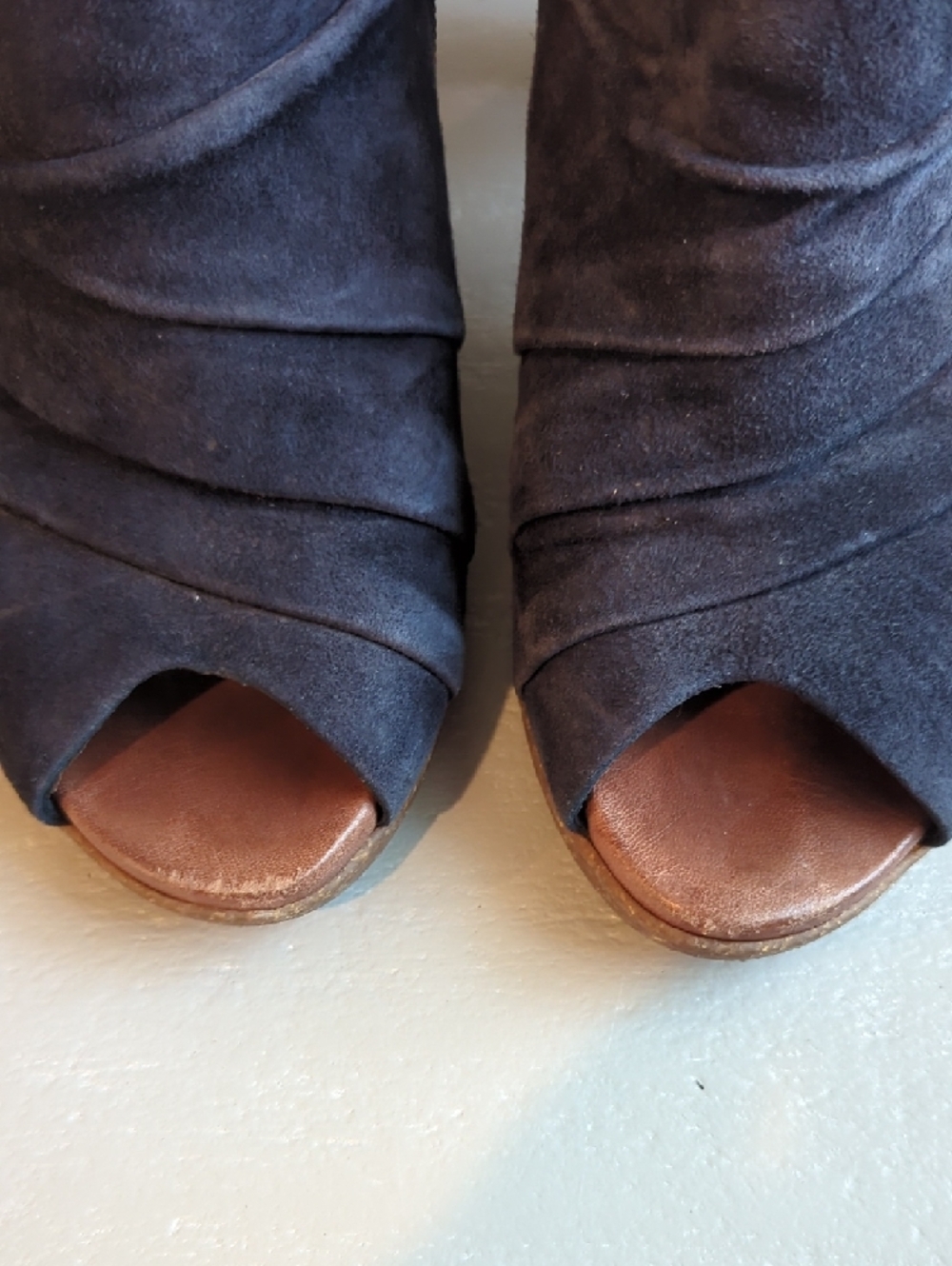 Naya Suede Open-Toe‎ Heel Booties Black size 7 - Picture 4 of 10
